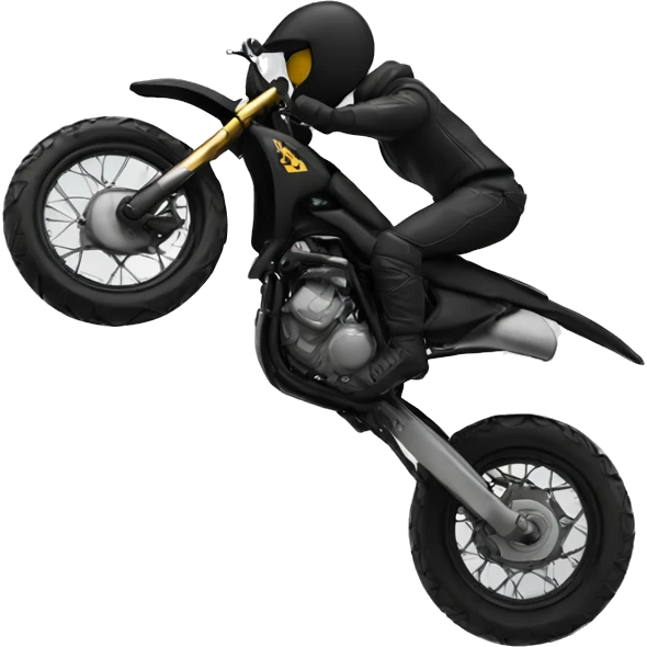 Dirtbike wheelie all black emoji