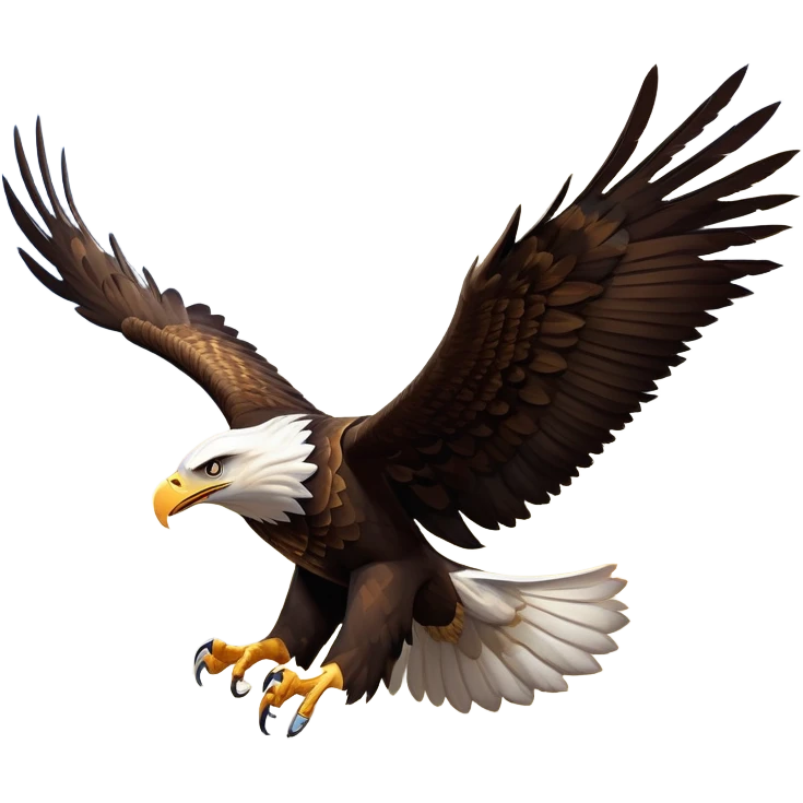 cinematic-eagle-realistic-full-body-soaring-emoji,-massive-wings-spread-wide-against-the-open-sky,-sharp-beak-curved-and-powerful,-piercing-golden-eyes-scanning-the-land-below,-strong-feathered-legs-tucked-tight,-dark-brown-feathers-contrasting-against-the-clouds,-simplified-yet-realistic-focused-features,-highly-detailed,-glowing-with-a-regal-majestic-glow emoji