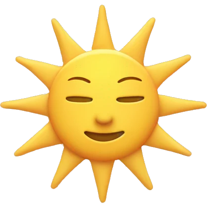 Yellow sun in a pastelle pink circle  emoji