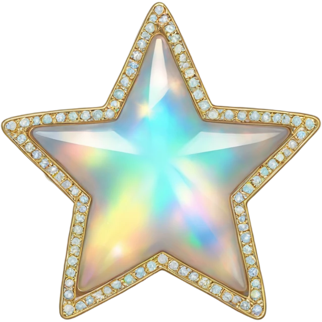 opal gemstone sparkle star gold outline  emoji