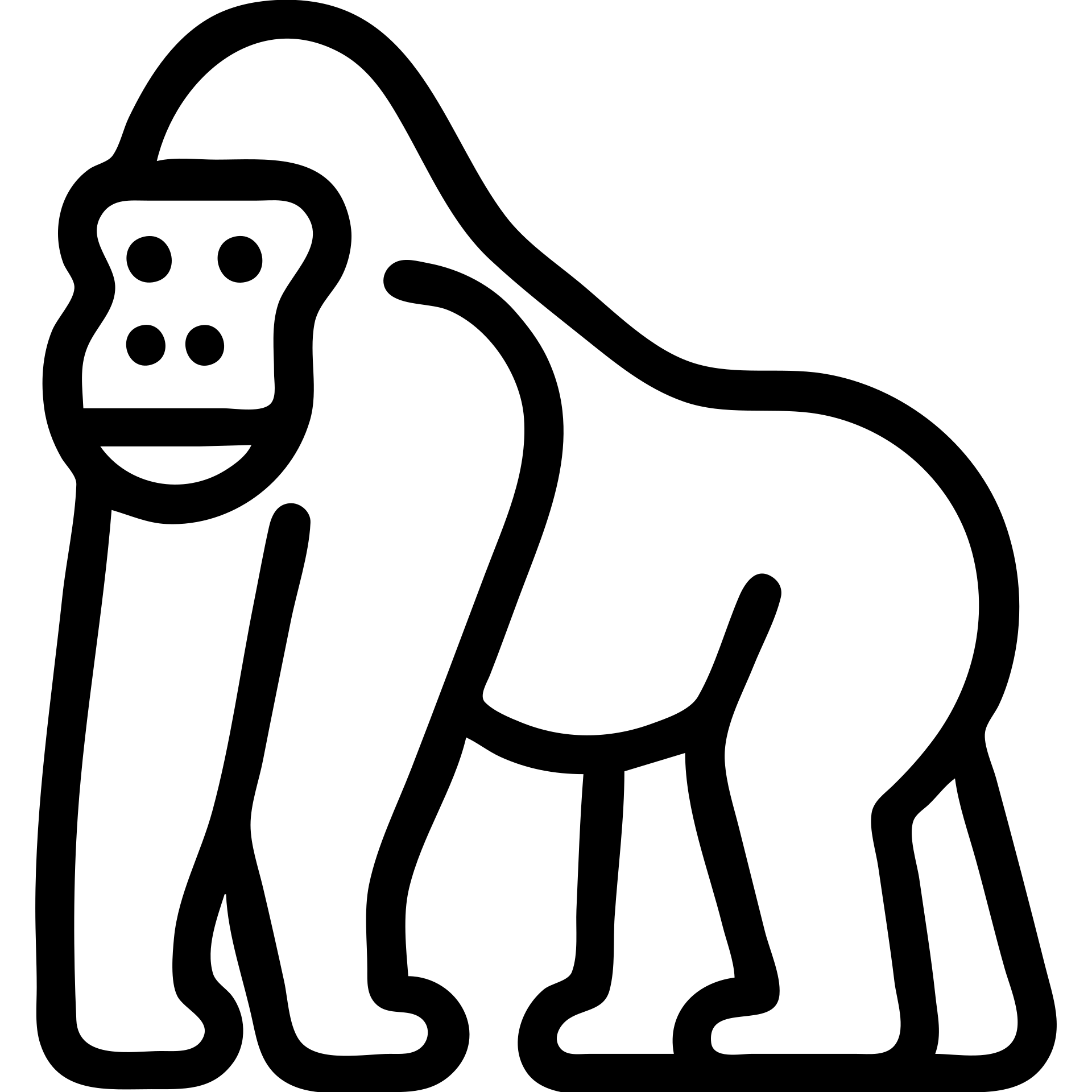 simple gorilla icon, minimalist and bold, clean black outlines, no fill, modern icon style emoji