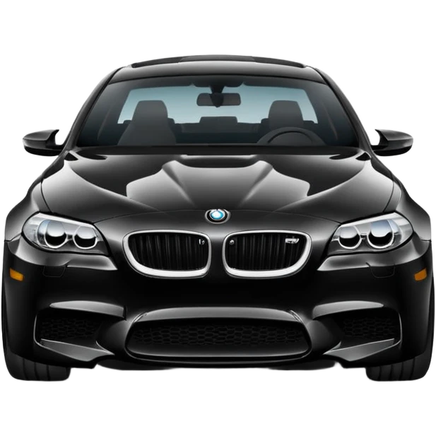 BMW F10 M5 black car, minimal style emoji