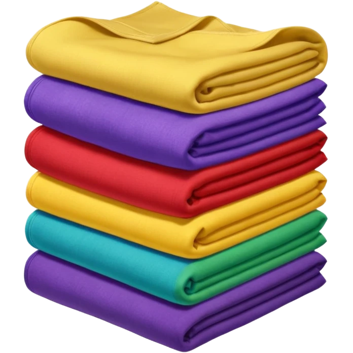 folded pile of 5 solid color fabrics emoji