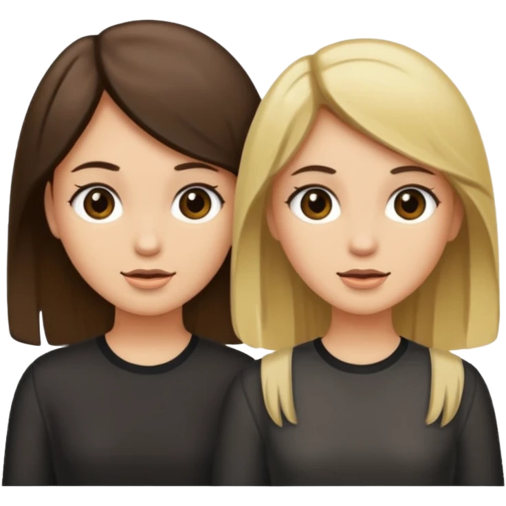 bestiess one with dark brown hair and one with dirty blonde hair emoji