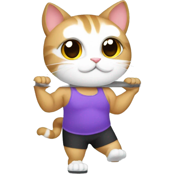 cat in the gym doing front pulls emoji