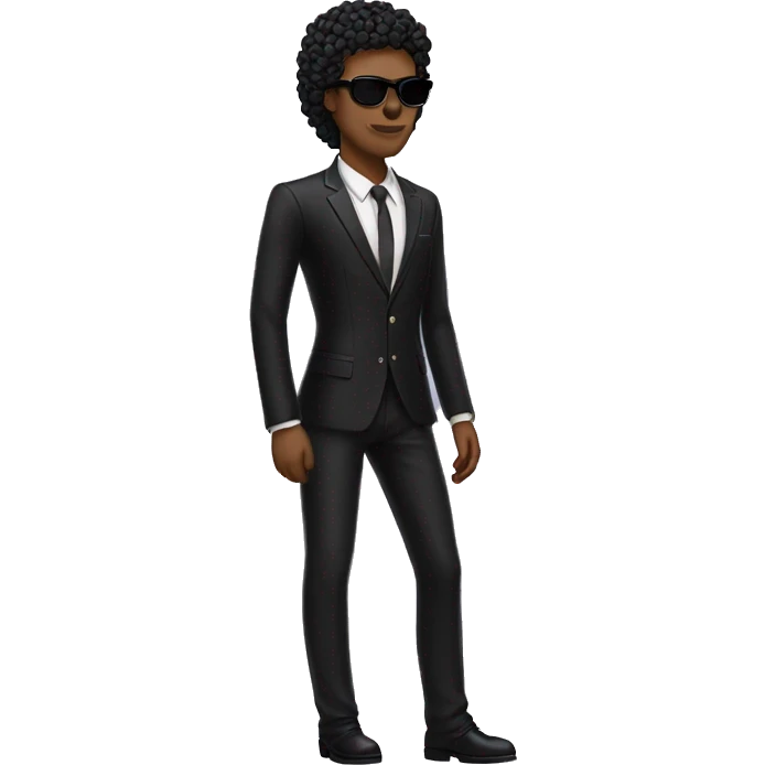 rockero vestido de negro con traje emoji