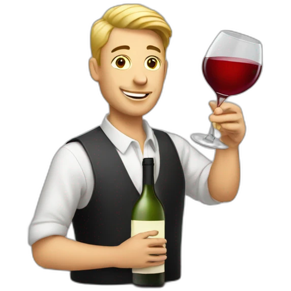 White gay pouring wine emoji