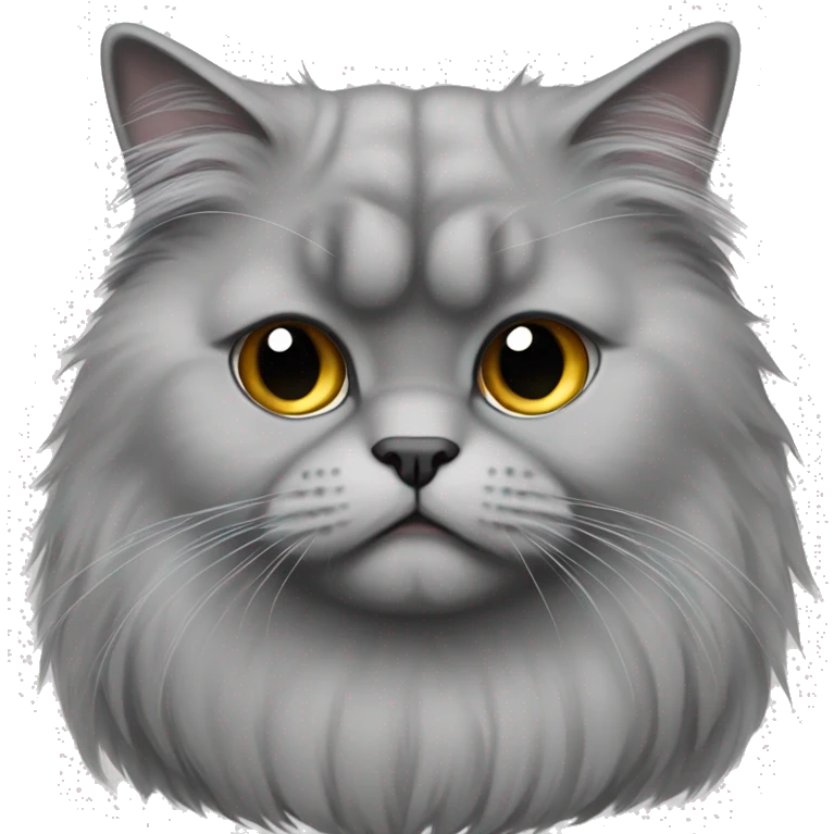 A British longhair cat color gray being sad emoji