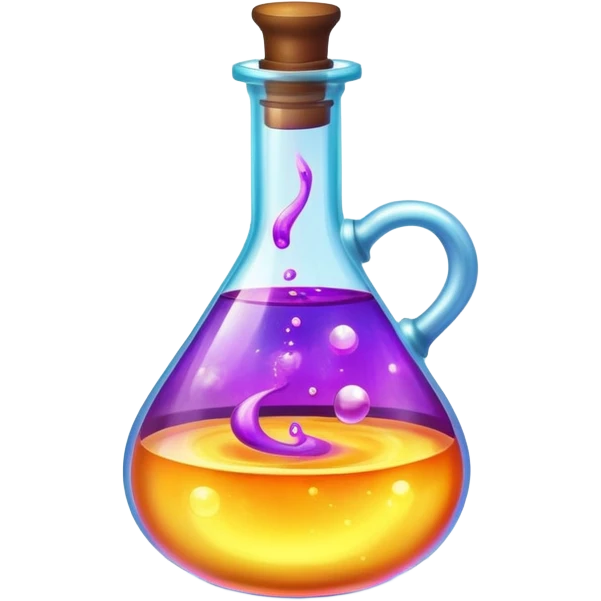 Floating potion bottle with glowing liquid emoji