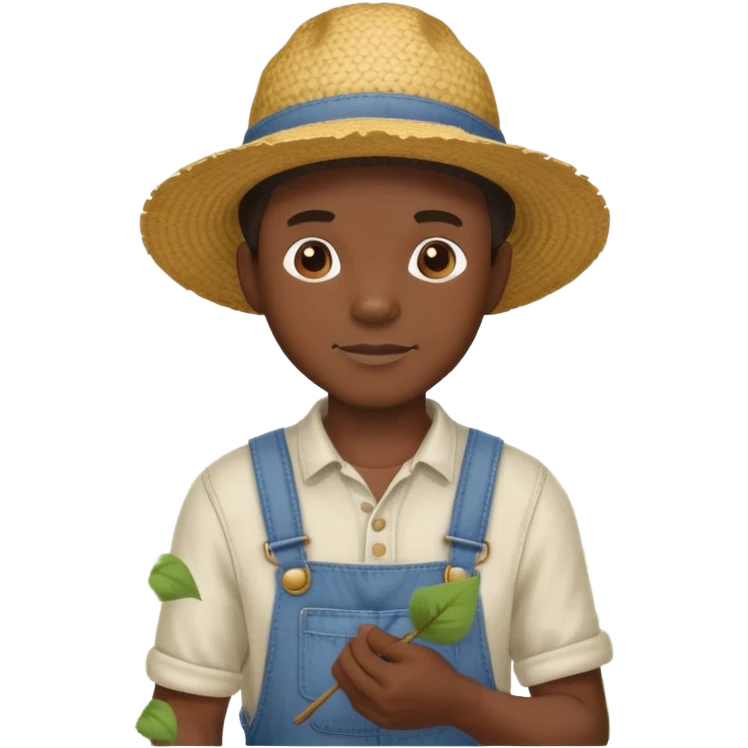 Black man picking cotton emoji