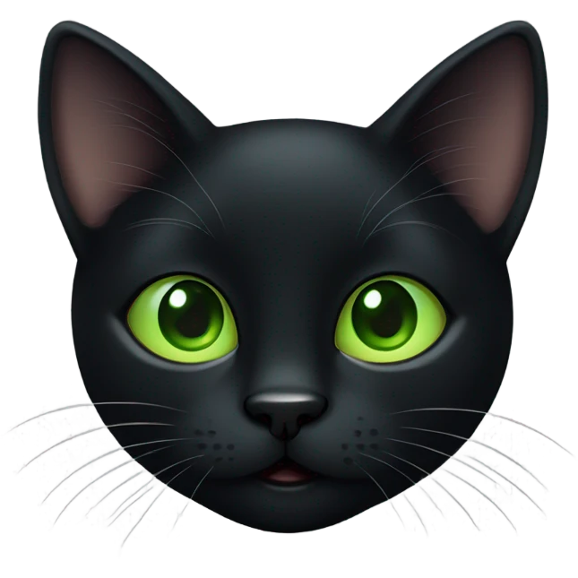 Cute Black cat with green eyes emoji