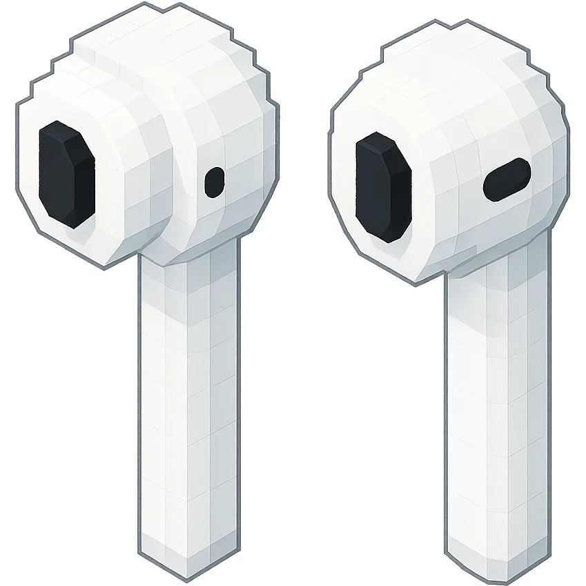 white EarPods headphones with a sleek design emoji