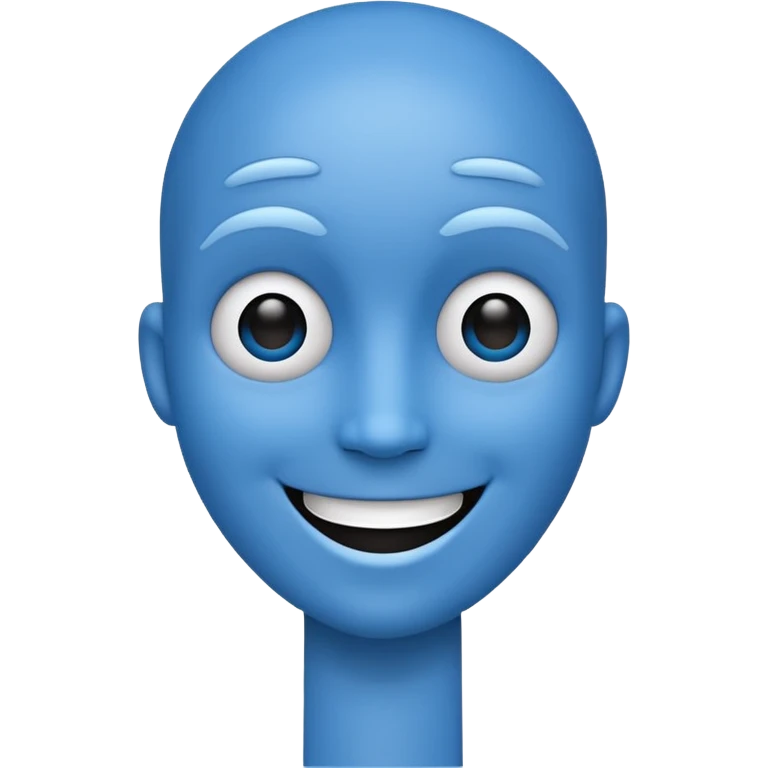 Blue stick figure happy emoji