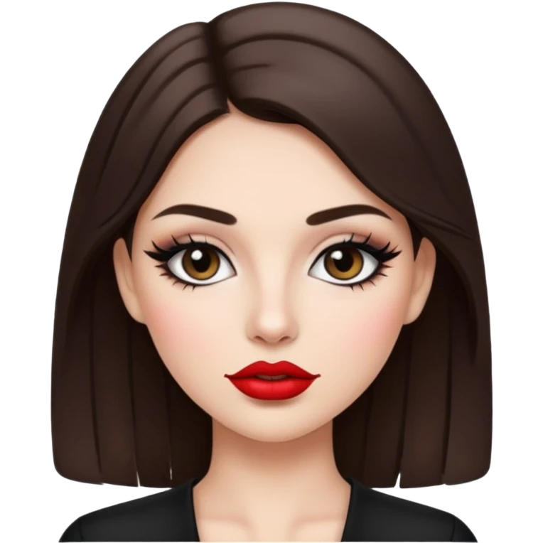 Brunette white skin girl with makeup emoji