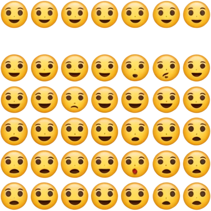 Emoji challenge.
Show 16 emojis that are almost identical.
Only one emoji has a small difference in shape or expression.
Neutral background, soft shadows.
Increase difficulty slightly.
Add subtle animation to keep attention. emoji