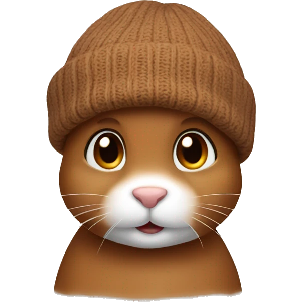 Brown bunny wearing a beanie  emoji