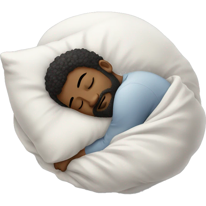 attractive black man with beard sleeping on whipillow emoji