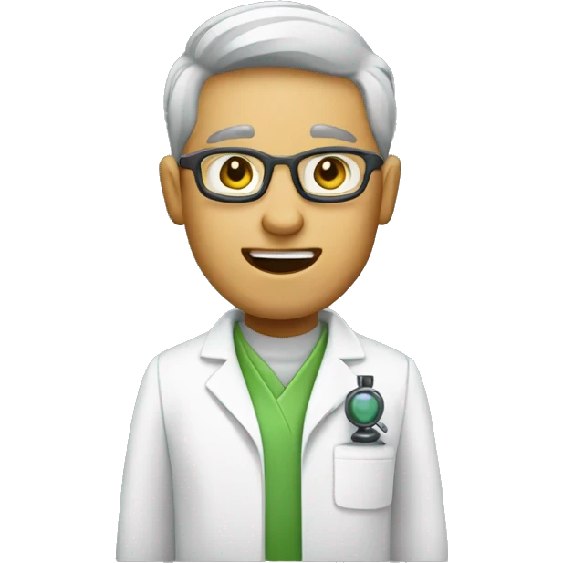 design an emoji for a biologist. It should be visually distinct from a general scientist emoji. Consider including elements like a lab coat with green accents, a microscope, or a plant. The expression should be neutral or friendly. emoji