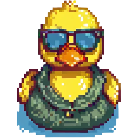 Rubber duck wearing sun glasses emoji