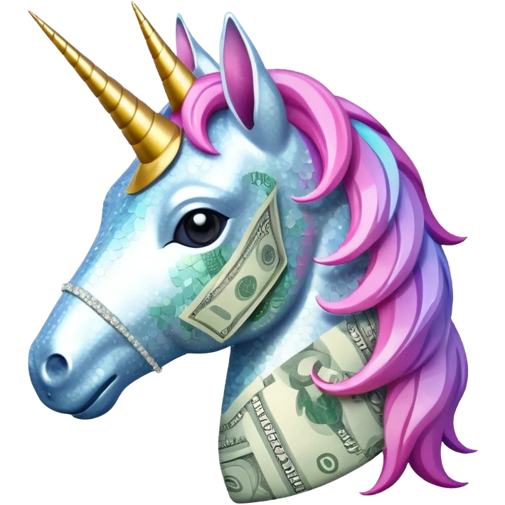 единорог из купюр, no background emoji