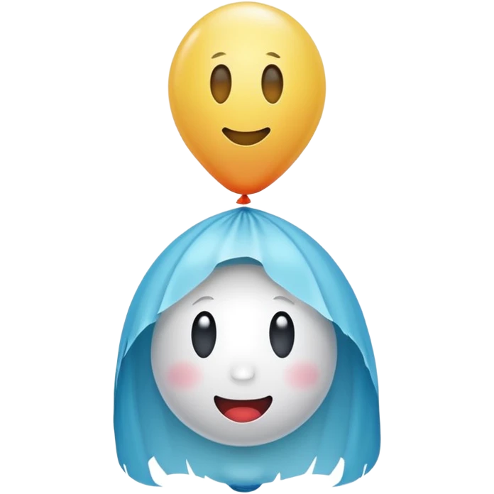 Niedliches gespenst mit luftballon emoji