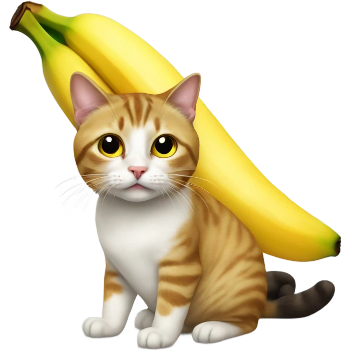 Cat dressed as a banana emoji