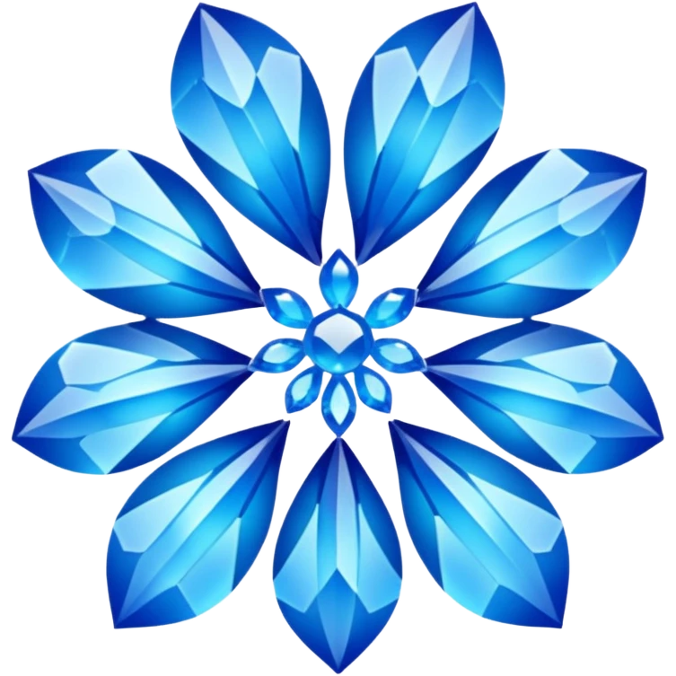 Blue chrystalised flower emoji