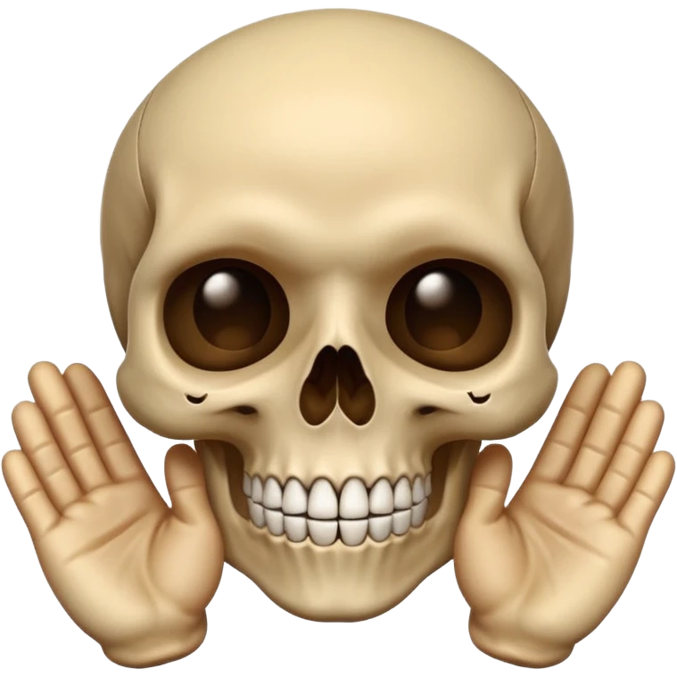 skull emoji being patted, cheerful expression emoji