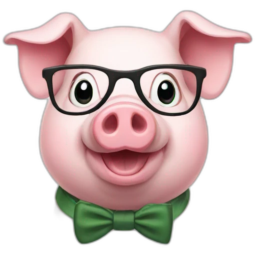 Nerd pig emoji