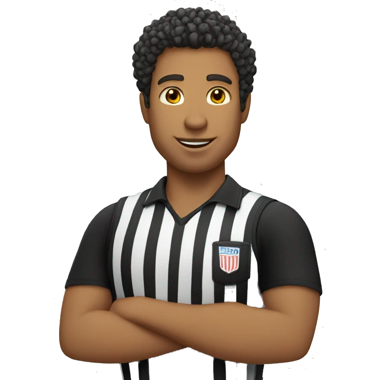 white male basketball referee with curly hair emoji