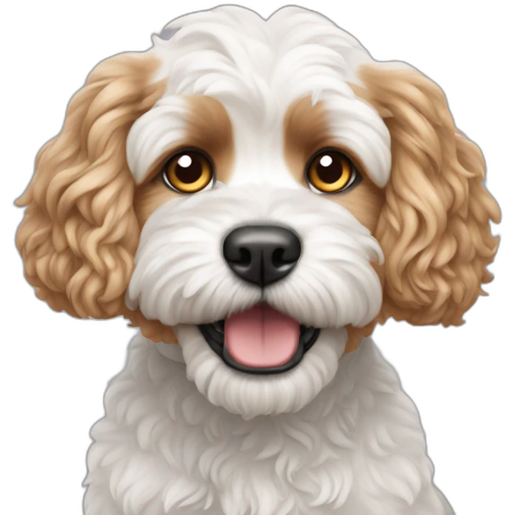 Angry white cavapoo emoji