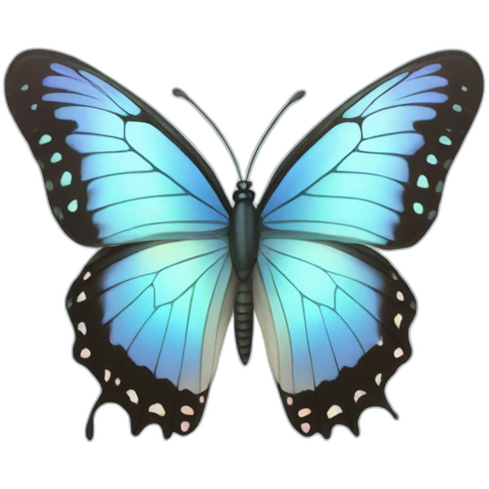 Pastel blue iridescent butterfly emoji