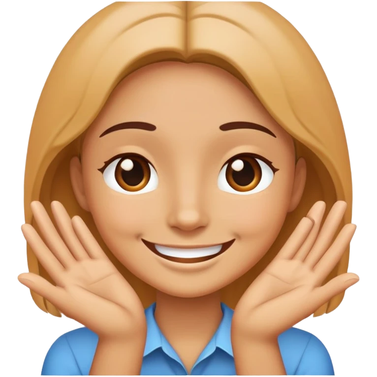 Smiling face with hands pressed together in gratitude, representing politeness emoji
