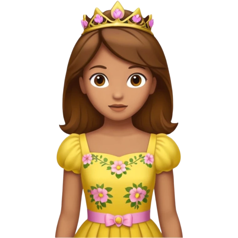 Princess daisy yelllow dress standing with brown hair  emoji