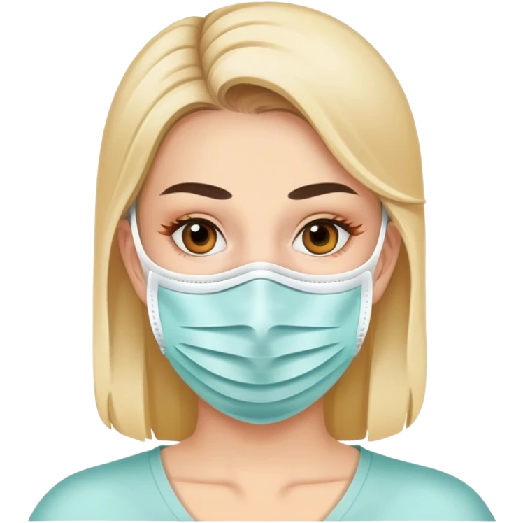 Chica con mascarilla  emoji