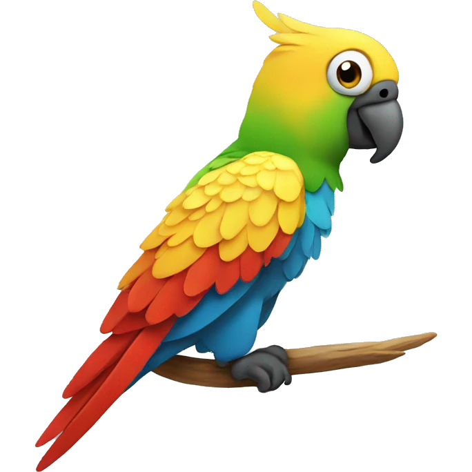 Cool parrot with a wing emoji