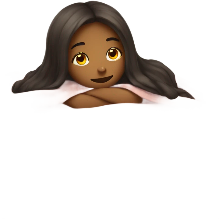Girl lying under blanket cuddly emoji