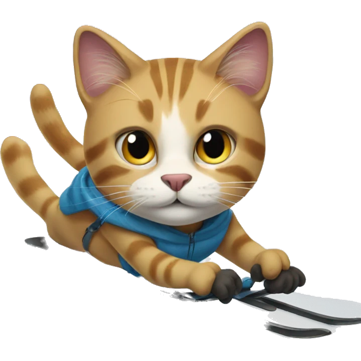 cat skiiing emoji