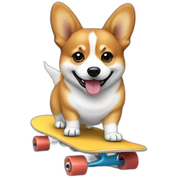Corgie on a skateboard emoji