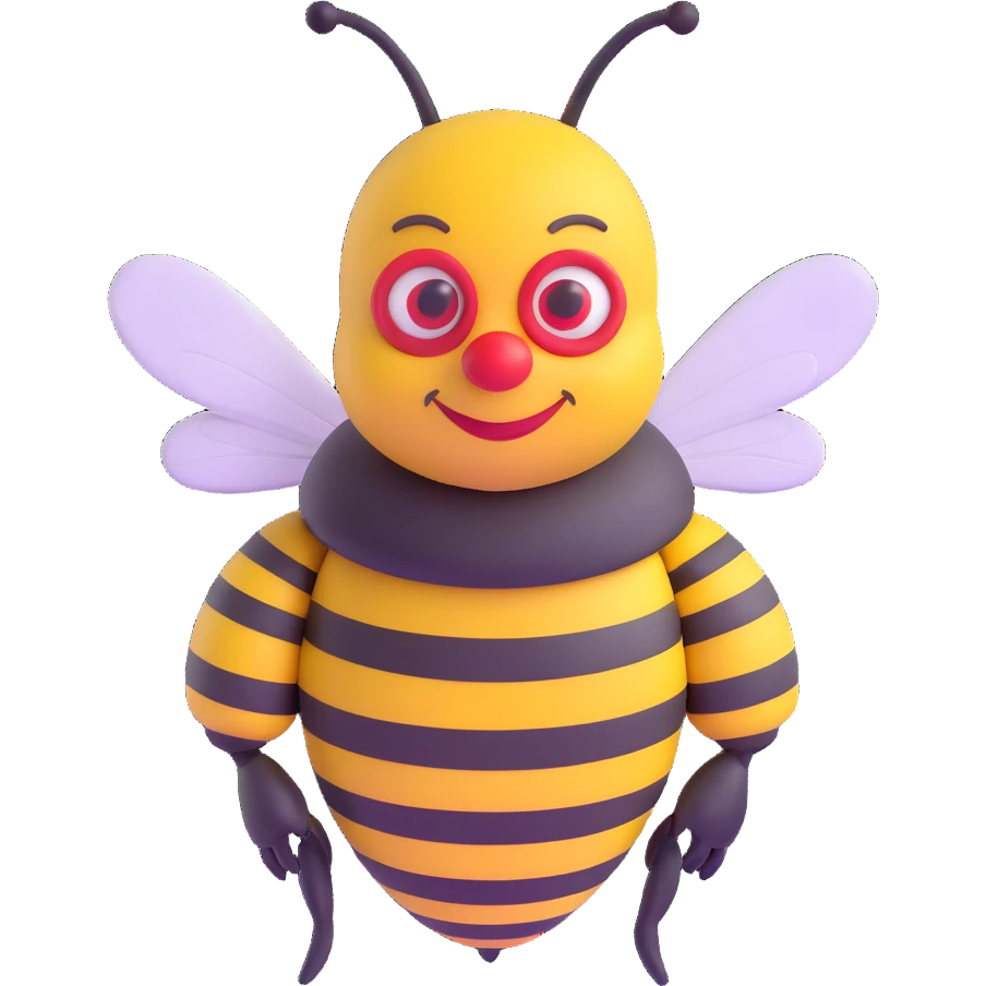 A clown bee emoji