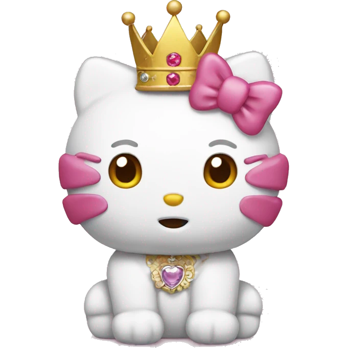 Hello kitty with crown emoji