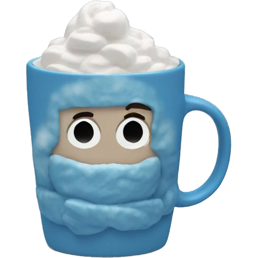Winter blue aesthetic hot chocolate mug emoji