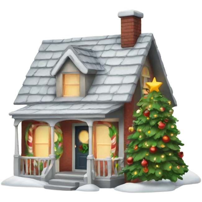 christmas house emoji