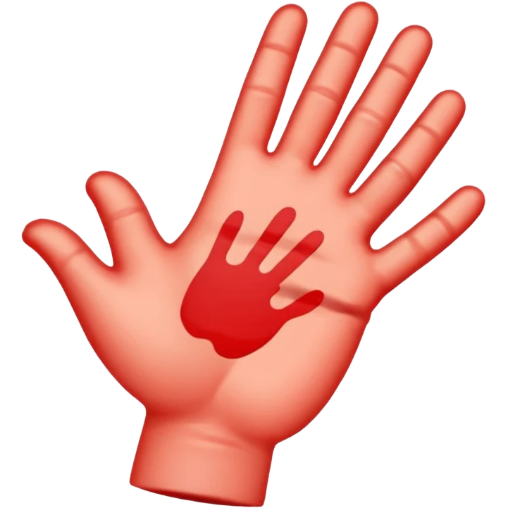peach emoji with red hand print like a spanking simple post spanking red mark  emoji