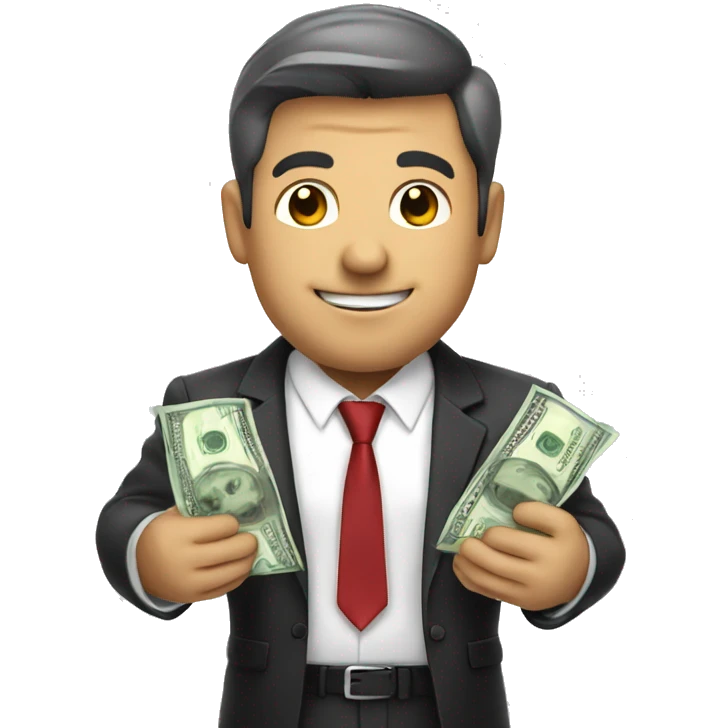 business man holding money on both hands emoji