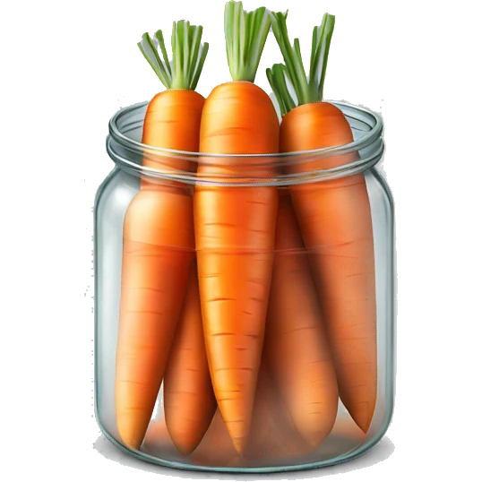 Realistic glass jar of carrots isolated. emoji