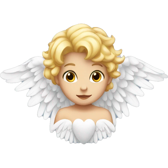 cupid face white wings emoji