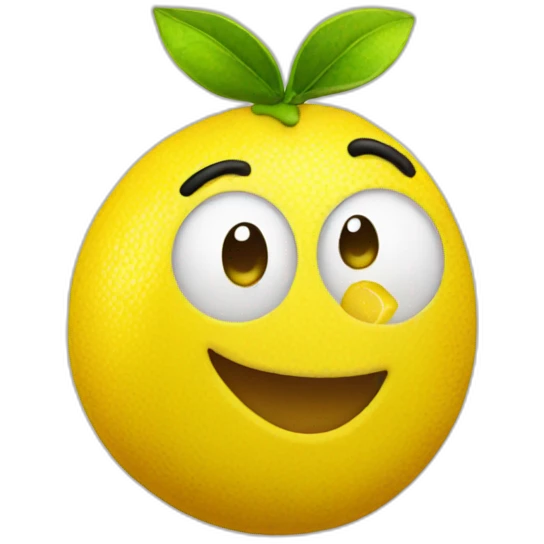 Goofy lemon emoji