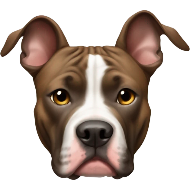 A pitbull brindle color with triangular ears  emoji