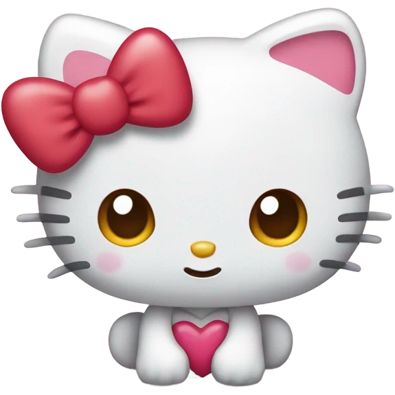 hello kitty with heart emoji